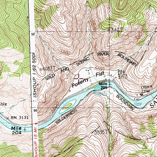 Topographic Map of Poverty Flat, ID