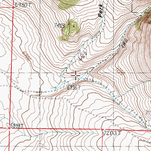 Topographic Map of Powderhorn Gulch, ID