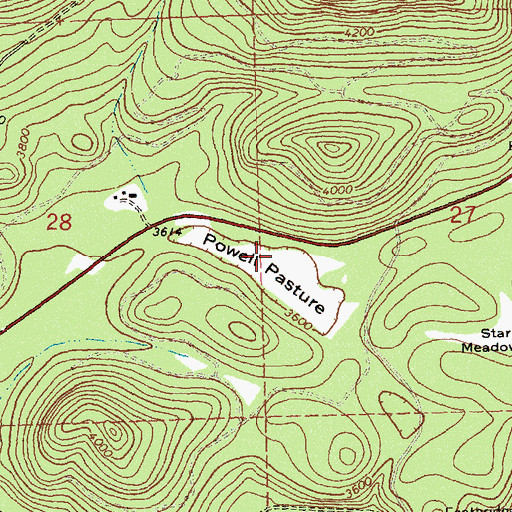 Topographic Map of Powell Pasture, ID