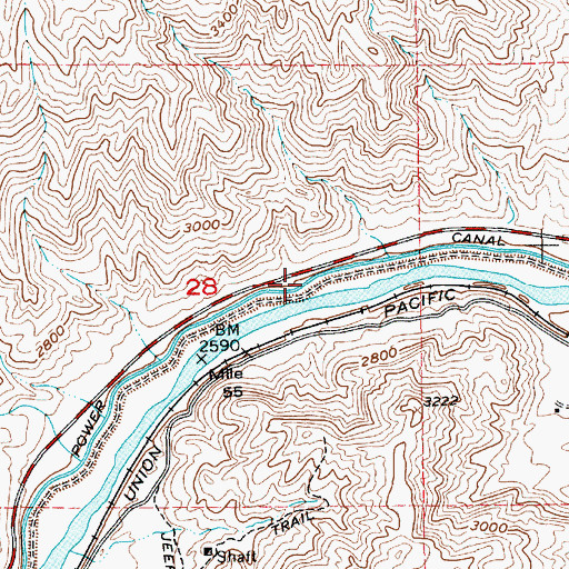 Topographic Map of Power Canal, ID