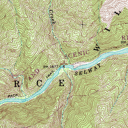 Topographic Map of Power Creek, ID