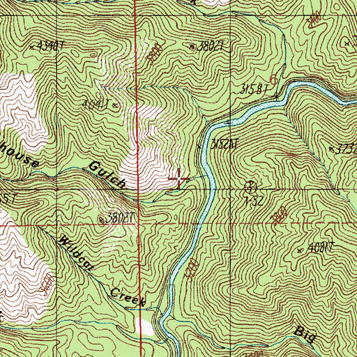 Topographic Map of Powderhouse Gulch, ID