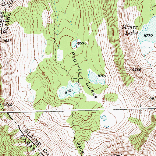 Topographic Map of Prairie Lakes, ID