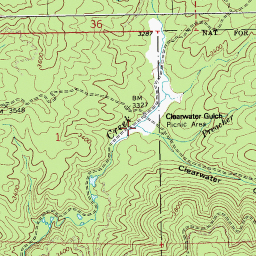 Topographic Map of Preacher Creek, ID