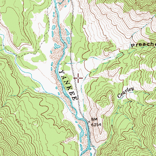 Topographic Map of Preachers Cove, ID