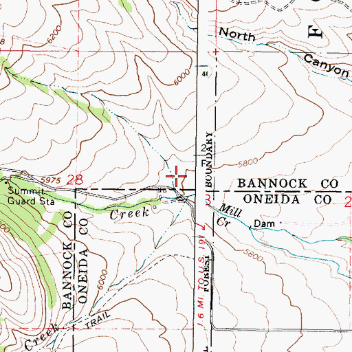 Topographic Map of Precipice Creek, ID