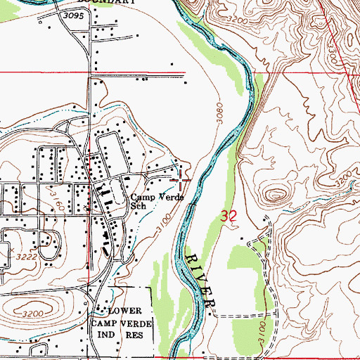 Topographic Map of Tres Rios, AZ