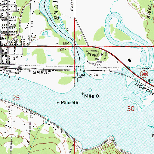Topographic Map of Priest River, ID