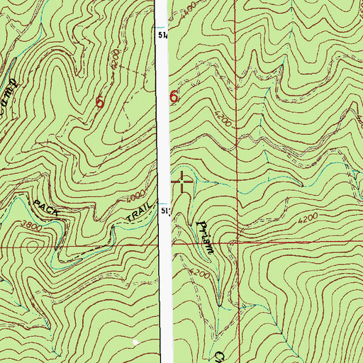 Topographic Map of Prism Creek, ID