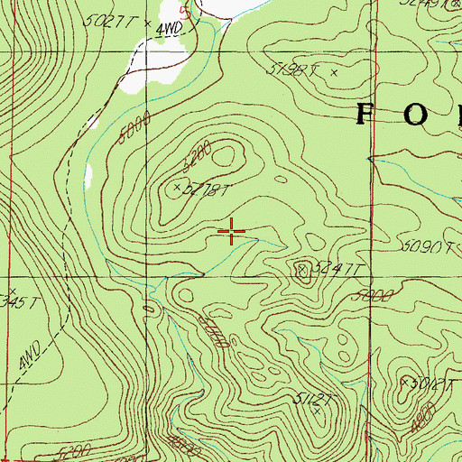 Topographic Map of Tub Spring, AZ