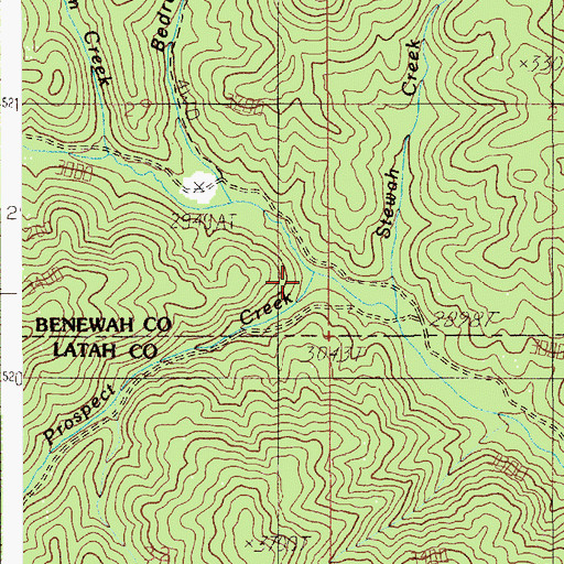 Topographic Map of Prospect Creek, ID