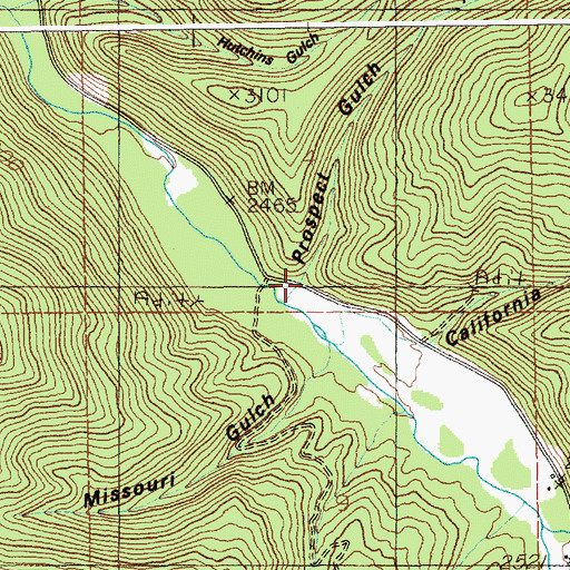 Topographic Map of Prospect Gulch, ID