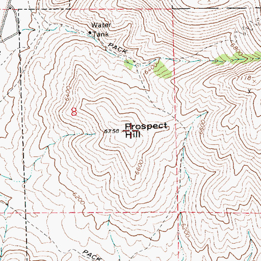 Topographic Map of Prospect Hill, ID