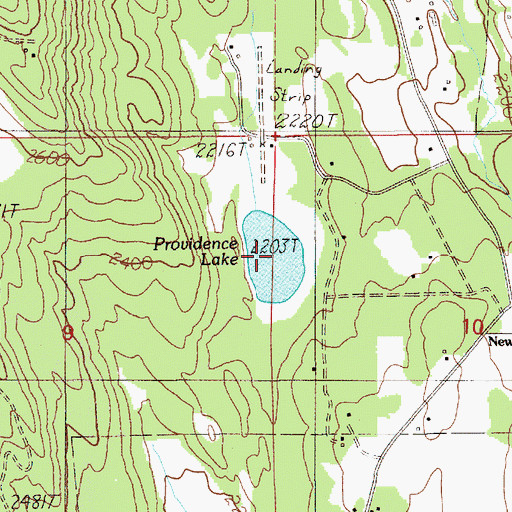 Topographic Map of Providence Lake, ID