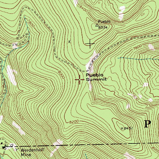 Topographic Map of Pueblo Summit, ID