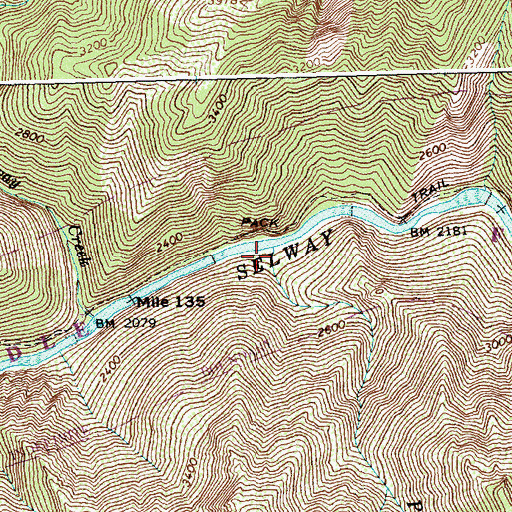 Topographic Map of Puzzle Creek, ID
