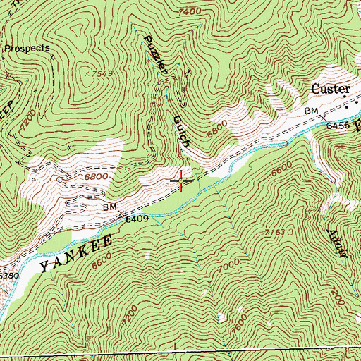 Topographic Map of Puzzler Gulch, ID