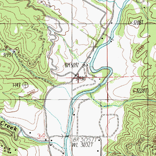 Topographic Map of Pyle Creek, ID