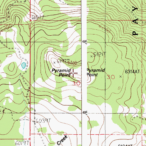 Topographic Map of Pyramid Point, ID