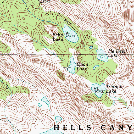 Topographic Map of Quad Lake, ID