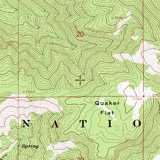 Topographic Map of Quaker Flat, ID
