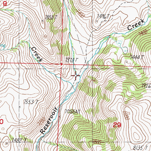 Topographic Map of Quaking Asp Creek, ID