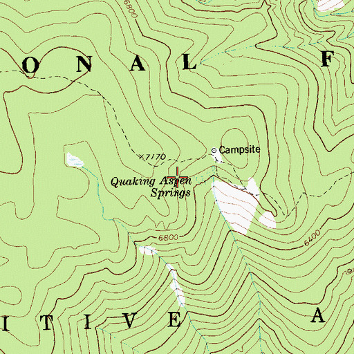 Topographic Map of Quaking Aspen Springs, ID