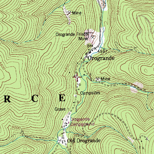 Topographic Map of Quartz Creek, ID
