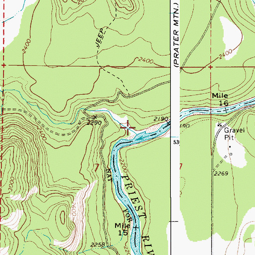 Topographic Map of Quartz Creek, ID