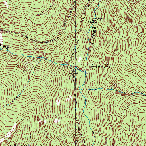 Topographic Map of Quartz Creek, ID