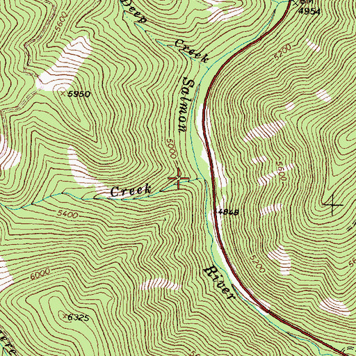 Topographic Map of Quartz Creek, ID