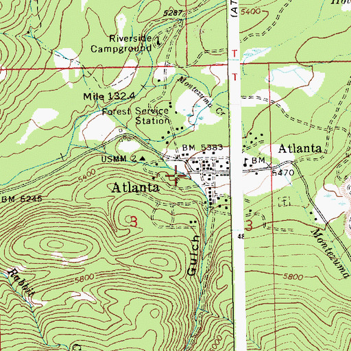Topographic Map of Quartz Gulch, ID