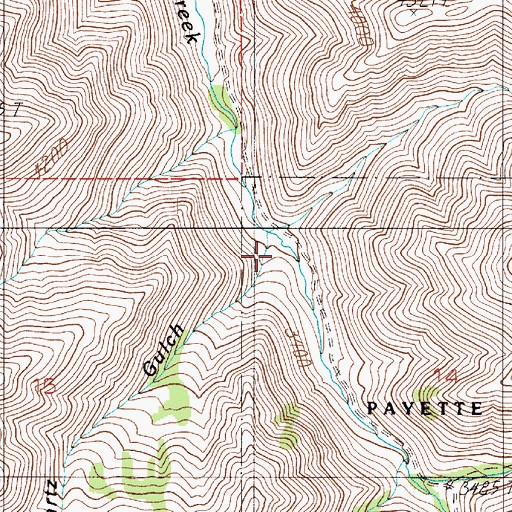 Topographic Map of Quartz Gulch, ID