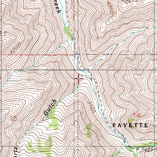 Topographic Map of Quartz Gulch, ID