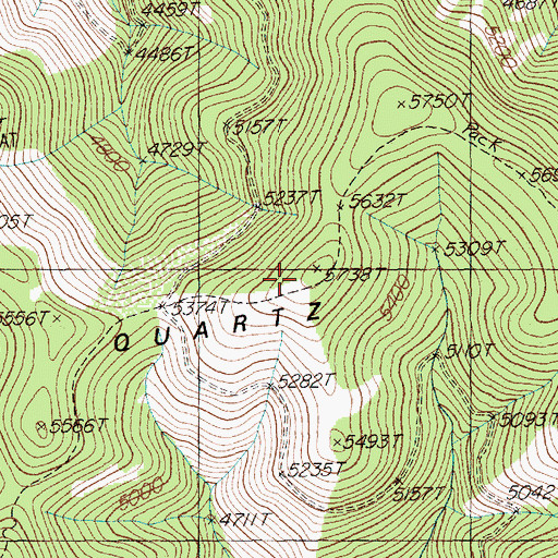 Topographic Map of Quartz Ridge, ID