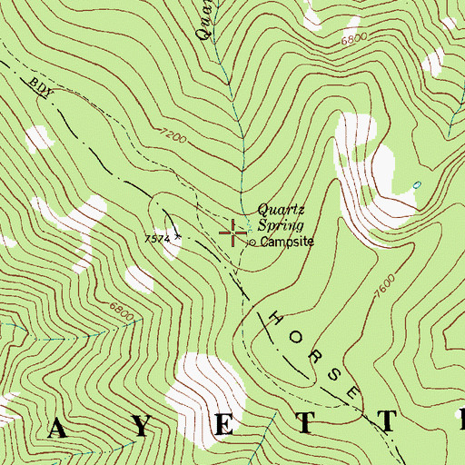 Topographic Map of Quartz Spring, ID
