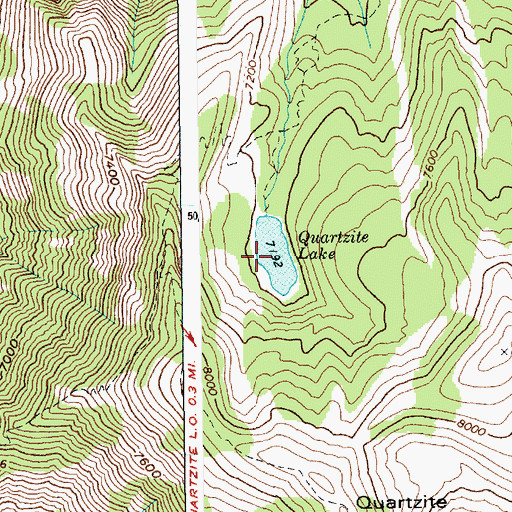 Topographic Map of Quartzite Lake, ID