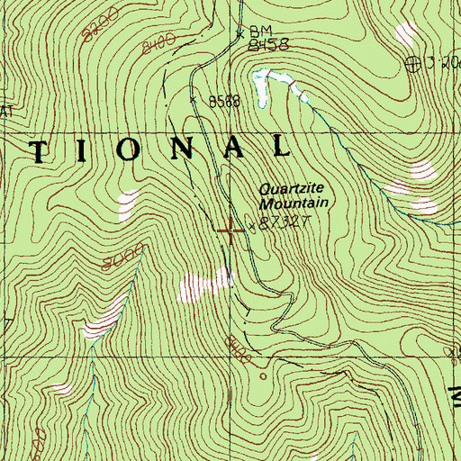 Topographic Map of Quartzite Mountain, ID