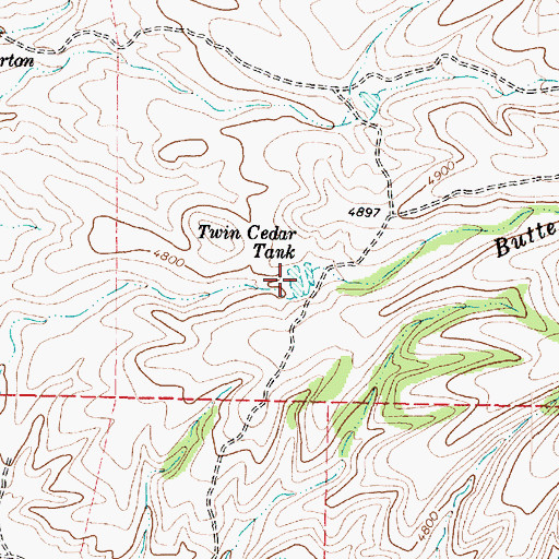 Topographic Map of Twin Cedar Tank, AZ