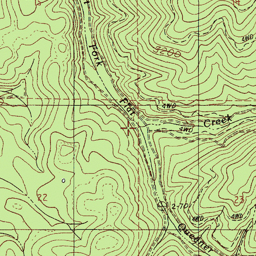Topographic Map of Queener Creek, ID