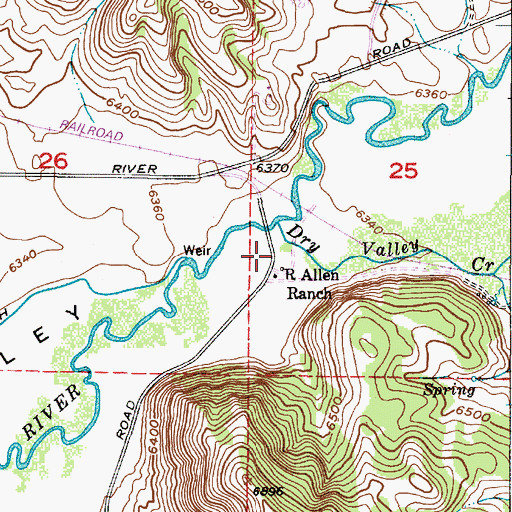 Topographic Map of R Allen Ranch, ID