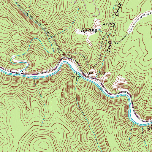 Topographic Map of Rabbit Creek, ID
