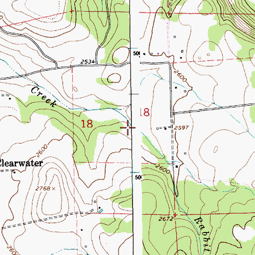 Topographic Map of Rabbit Creek, ID