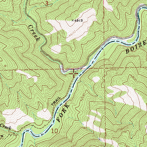 Topographic Map of Rabbit Creek, ID