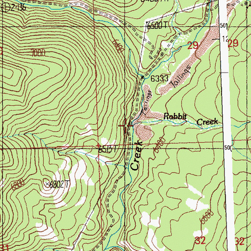 Topographic Map of Rabbit Creek, ID