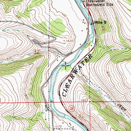Topographic Map of Rabbit Creek, ID