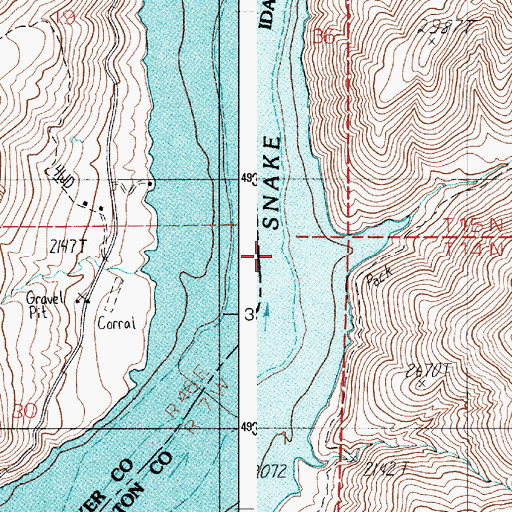 Topographic Map of Raft Creek, ID