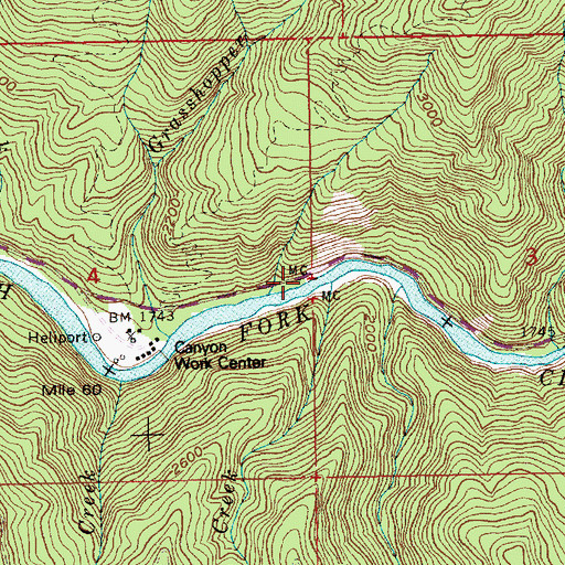 Topographic Map of Raft Creek, ID