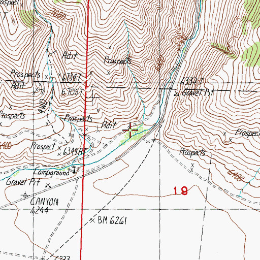 Topographic Map of Railroad Canyon, ID