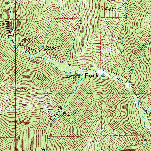 Topographic Map of Railroad Creek, ID